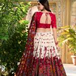 Designer OFF-White Ethnic Lehenga Choli with Elephant & Floral Print