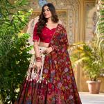 Designer OFF-White Ethnic Lehenga Choli with Elephant & Floral Print