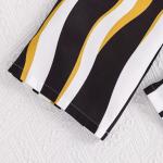 Girls Black Ribbed Sleeveless Crop Top & Striped Wide Leg Pants Set