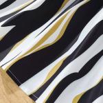 Girls Black Ruffle Sleeve Top with Striped Skirt