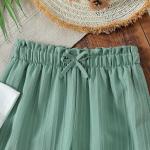 Girls Floral Printed Crop Top with Mint Green Pleated Wide Leg Pants Co-Ord Set