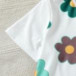 Girls Floral Printed Crop Top with Mint Green Pleated Wide Leg Pants Co-Ord Set