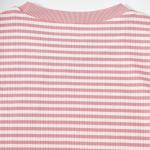Girls Pink & White Striped Ribbed Bodycon Dress