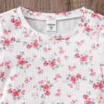 Girls White & Pink Floral Ruched Bodycon Dress