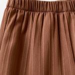 Girls Floral Printed Crop Top with Coffee Pleated Wide Leg Pants Co-Ord Set