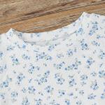 Blue Floral Ruched Girls Bodycon Dress