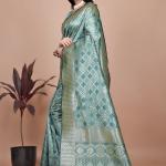 Green Banarasi Saree with Intricate Zari Work for Weddings & Festivals – Premium Silk Traditional Saree