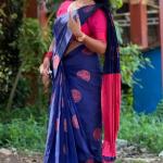 Dissemble Blue Soft Silk Saree With Chatoyant Blouse Piece