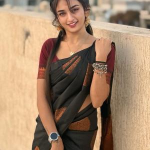 Nemesis Black Soft Silk Saree With Scrumptious Blouse Piece