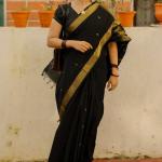 Surpassing Black Cotton Silk Saree With Classy Blouse Piece