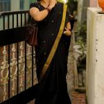 Surpassing Black Cotton Silk Saree With Classy Blouse Piece