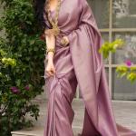 Majesty Lavender Soft Silk Saree With Splendorous Blouse Piece