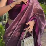 Surreptitious Purple Soft Silk Saree With Eloquence Blouse Piece