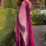 Surreptitious Purple Soft Silk Saree With Eloquence Blouse Piece