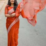 Felicitous Orange Cotton Silk Saree With Proficient Blouse Piece