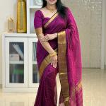 Glowing Purple Soft Silk Saree With Embellished Blouse Piece