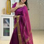 Glowing Purple Soft Silk Saree With Embellished Blouse Piece