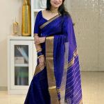 Supernal Royal Blue Soft Silk Saree With Pleasant Blouse Piece