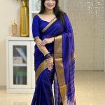 Supernal Royal Blue Soft Silk Saree With Pleasant Blouse Piece