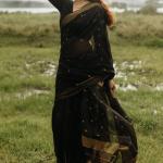Posh Black Soft Silk Saree With Pretty Blouse Piece