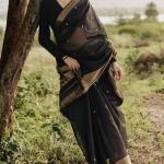 Posh Black Soft Silk Saree With Pretty Blouse Piece