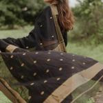 Posh Black Soft Silk Saree With Pretty Blouse Piece