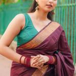 Stunning Wine Cotton Silk Saree With Palimpsest Blouse Piece