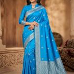 Unequalled Firozi Soft Silk Saree With Capricious Blouse Piece