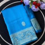 Unequalled Firozi Soft Silk Saree With Capricious Blouse Piece