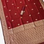 Opulent Maroon Soft Silk Saree With Girlish Blouse Piece