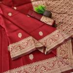 Opulent Maroon Soft Silk Saree With Girlish Blouse Piece