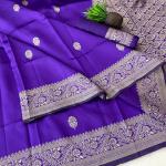 Splendorous Purple Soft Silk Saree With Elegant Blouse Piece