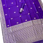 Splendorous Purple Soft Silk Saree With Elegant Blouse Piece