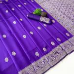 Splendorous Purple Soft Silk Saree With Elegant Blouse Piece