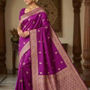 Improbable Wine Soft Silk Saree With Exceptional Blouse Piece