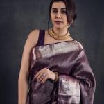 Evanescent Purple Soft Silk Saree With Brood Blouse Piece