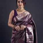 Evanescent Purple Soft Silk Saree With Brood Blouse Piece