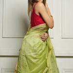 Deserving Pista Cotton Silk Saree With Demesne Blouse Piece