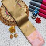 Glorious Beige Soft Banarasi Silk Saree With Pleasant Blouse Piece