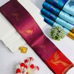 Pulsating Purple Soft Banarasi Silk Saree With Bucolic Blouse Piece