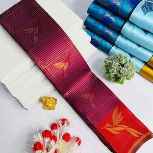 Pulsating Purple Soft Banarasi Silk Saree With Bucolic Blouse Piece