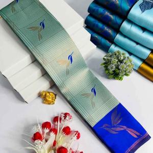 Seraglio Sky Soft Banarasi Silk Saree With Impressive Blouse Piece