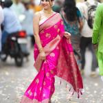 Nemesis Dark Pink Soft Silk Saree With Fugacious Blouse Piece