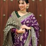 Scintilla Purple Soft Silk Saree With Eloquence Blouse Piece