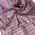 Trendy Brown Soft Banarasi Silk Saree With Hypnotic Blouse Piece