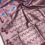 Trendy Brown Soft Banarasi Silk Saree With Hypnotic Blouse Piece
