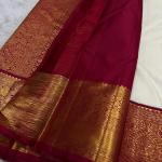 Sempiternal Off White Soft Silk Saree With Glittering Blouse Piece