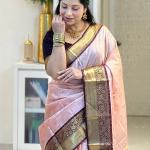 Enthralling Baby Pink Soft Silk Saree With Impressive Blouse Piece