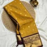 Glittering Mustard Soft Silk Saree With Scintillating Blouse Piece