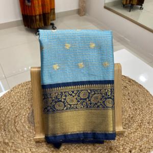 Imaginative Sky Soft Silk Saree With Charming Blouse Piece